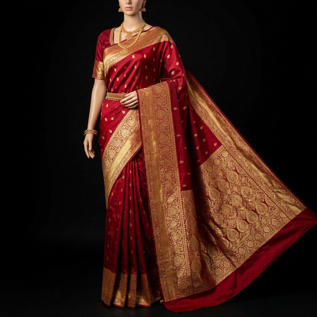 Crimson Red Wedding Saree